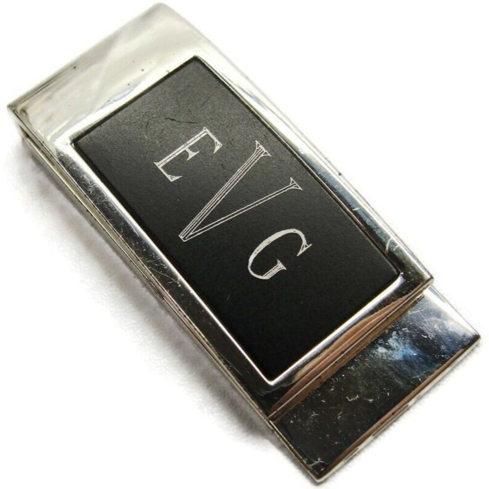 "EVG" Hinged Money Clip Stainless Steel Wallet Credit Card Cash ID Holder
